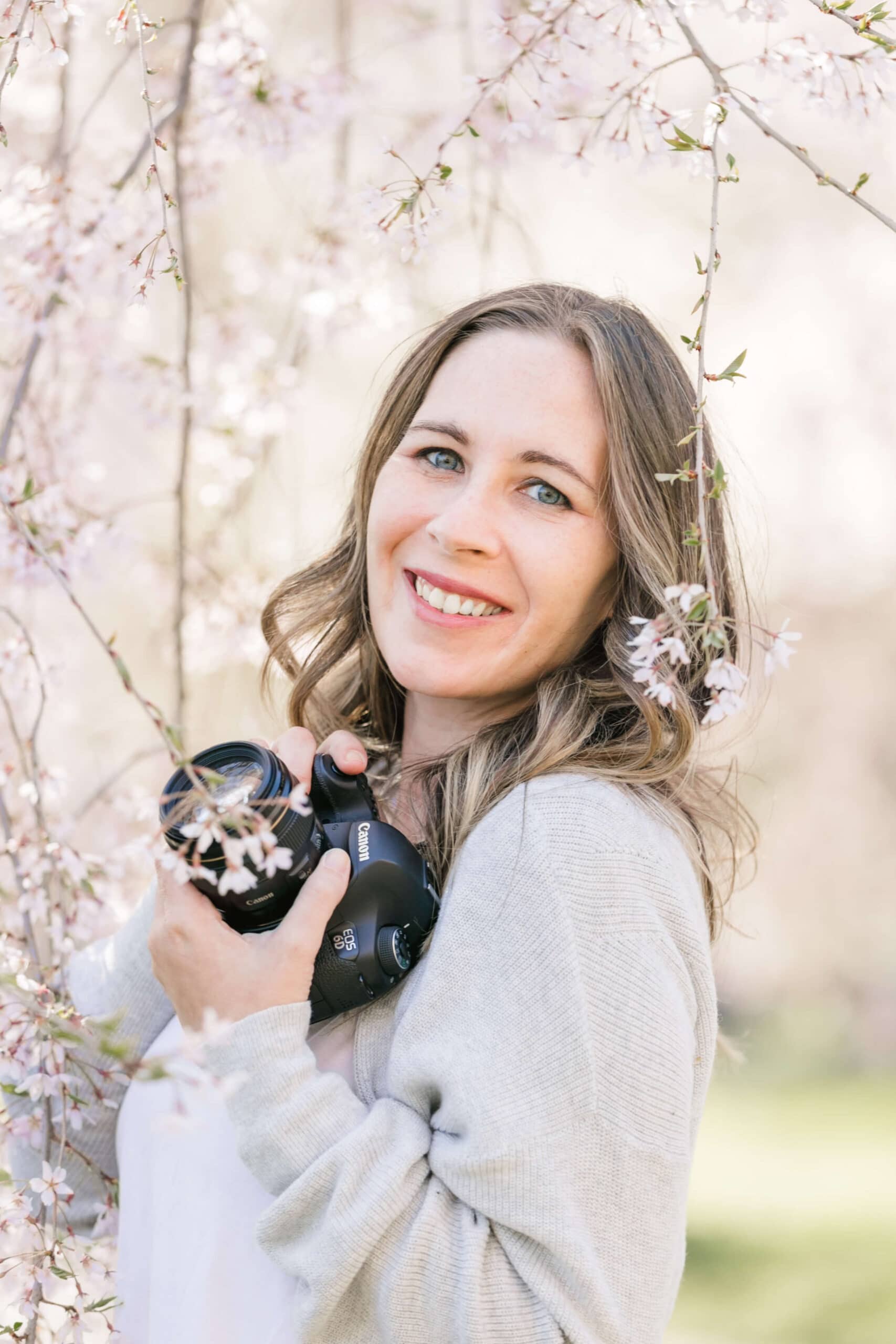 photographer in the cherry blossoms
